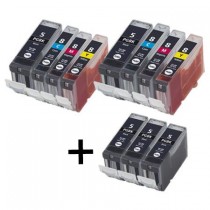 11 Multipack Canon PGI-5 BK & CLI-8 C/M/Y High Quality Compatible Ink Cartridges. Includes 5 Photo Black, 2 Cyan, 2 Magenta, 2 Yellow