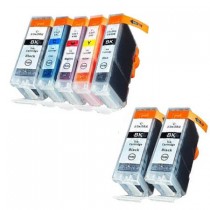 7 Multipack Canon BCI-3e BK & BCI-6 BK/C/M/Y High Quality Compatible Ink Cartridges. Includes 4 Black, 1 Cyan, 1 Magenta, 1 Yellow