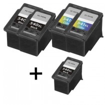 5 Multipack Canon PG-540XL/CL-541XL BK/CL High Yield Remanufactured Ink Cartridges. Includes 3 Black, 2 Colour