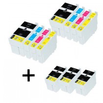 11 Multipack Epson 27XL BK/C/M/Y High Yield Remanufactured Ink Cartridges. Includes 5 Black, 2 Cyan, 2 Magenta, 2 Yellow