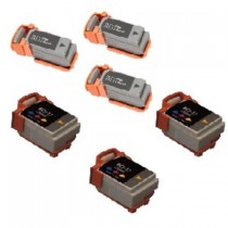 6 Multipack Canon BCI-11 BK/CL High Quality Compatible Ink Cartridges. Includes 3 Black, 3 Colour