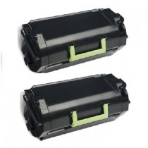 2 Multipack Lexmark 622H High Quality Remanufactured Laser Toners. Includes 2 Black