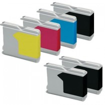 6 Multipack Brother other LC970 BK/C/M/Y High Quality Compatible Ink Cartridges. Includes 3 Black, 1 Cyan, 1 Magenta, 1 Yellow