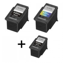 3 Multipack Canon PG-540 XL / CL-541 XL BK/CL High Yield Remanufactured Ink Cartridges. Includes 2 Black, 1 Colour