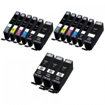 15 Multipack Canon PGI-550XL BK & CLI-551XL BK/C/M/Y/GY High Yield Compatible Ink Cartridges. Includes 5 Photo Black, 2 Black, 2 Cyan, 2 Magenta, 2 Yellow, 2 Grey