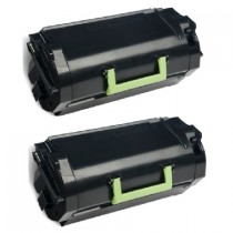 2 Multipack Lexmark 52D2X00 High Quality Remanufactured Laser Toners. Includes 2 Black