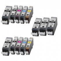 13 Multipack Canon PGI-520 BK & CLI-521 BK/C/M/Y High Quality Compatible Ink Cartridges. Includes 5 Photo Black, 2 Black, 2 Cyan, 2 Magenta, 2 Yellow