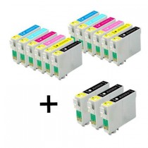 15 Multipack Epson T0487 BK/C/M/Y/LC/LM High Quality Remanufactured Ink Cartridges. Includes 5 Black, 2 Cyan, 2 Magenta, 2 Yellow, 2 Light Cyan, 2 Light Magenta