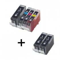 6 Multipack Canon PGI-5 BK & CLI-8 C/M/Y High Quality Compatible Ink Cartridges. Includes 3 Photo Black, 1 Cyan, 1 Magenta, 1 Yellow