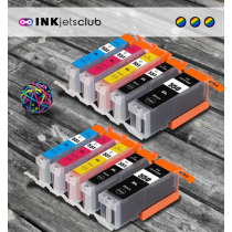 Canon PGI 550 & CLI 551 High Yield 10 Compatible Ink Cartridges Multipack.  Includes 2 Pigment Black, 2 Black, 1 Cyan, 1 Magenta, 1 Yellow