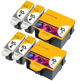 6 Multipack Kodak 10 XL High Yield Compatible Ink Cartridges (8955916/1967082). Includes 4 Black, 2 Colour
