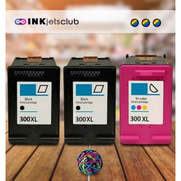 HP 300XL Multi Pack High Yield Remanufactured Ink Cartridges. Includes 2 Black and 1 Colour