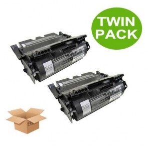 2 Multipack Lexmark 0064016HE High Quality Remanufactured Laser Toners. Includes 2 Black