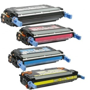 4 Multipack HP 642A (CB400A-03A) High Quality Remanufactured Laser Toners. Includes 1 Black, 1 Cyan, 1 Magenta, 1 Yellow