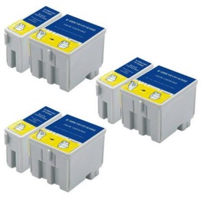 6 Multipack Epson T050 Black & T053 Colour High Quality Remanufactured Ink Cartridges. Includes 3 Black, 3 Colour