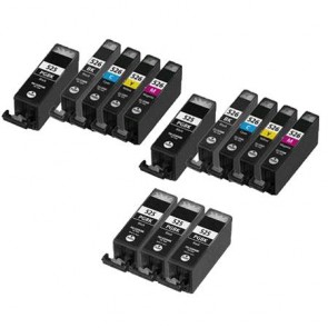13 Multipack Canon PGI-525 BK & CLI-526 BK/C/M/Y High Quality Compatible Ink Cartridges. Includes 5 Photo Black, 2 Black, 2 Cyan, 2 Magenta, 2 Yellow