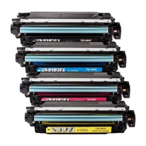 4 Multipack HP 504A (CE250A-53A) High Quality Remanufactured Laser Toners. Includes 1 Black, 1 Cyan, 1 Magenta, 1 Yellow