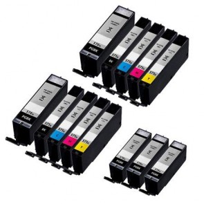 13 Multipack Canon PGI-570XLPGBK & CLI-571 BK/C/M/Y High Yield Compatible Ink Cartridges. Includes 5 Extra Black, 2 Black, 2 Cyan, 2 Magenta, 2 Yellow