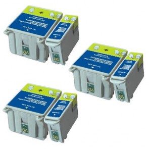 6 Multipack Epson T007 Black & T008 Colour High Quality Remanufactured Ink Cartridges. Includes 3 Black, 3 Colour