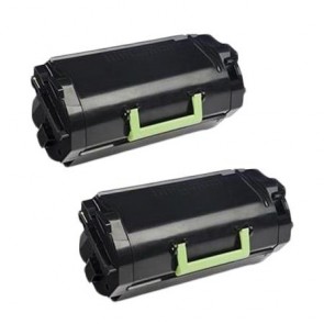 2 Multipack Lexmark 24B6186 High Quality Remanufactured Laser Toners. Includes 2 Black