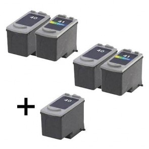 5 Multipack Canon PG-40 Black & CL-41 Colour High Quality Remanufactured Ink Cartridges. Includes 3 Black, 2 Colour