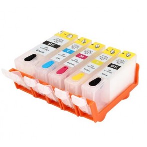 5 Multipack Canon PGI-520 BK & CLI-521 BK/C/M/Y High Quality Compatible Ink Cartridges. Includes 2 Black, 1 Cyan, 1 Magenta, 1 Yellow