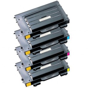 4 Multipack Samsung CLP-510D7 BK & CLP-510D5 C/M/Y High Quality  Laser Toners. Includes 1 Black, 1 Cyan, 1 Magenta, 1 Yellow