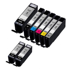 8 Multipack Canon PGI-570XLPGBK & CLI-571XL BK/C/M/Y High Yield Compatible Ink Cartridges. Includes 3 Extra Black, 1 Black, 1 Cyan, 1 Magenta, 1 Yellow, 1 Grey