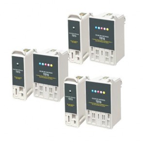 6 Multipack Epson T015 Black & T016 Colour High Quality Remanufactured Ink Cartridges. Includes 3 Black, 3 Colour