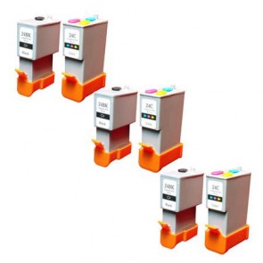 6 Multipack Canon BCI-24 BK/CL High Quality Compatible Ink Cartridges. Includes 3 Black, 3 Colour