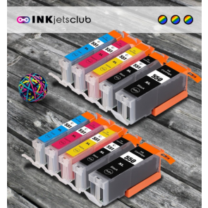 Canon PGI 550 & CLI 551 High Yield 10 Compatible Ink Cartridges Multipack.  Includes 2 Pigment Black, 2 Black, 1 Cyan, 1 Magenta, 1 Yellow