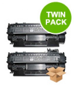 2 Multipack HP 05X (CE505X) High Quality Remanufactured Laser Toners. Includes 2 Black
