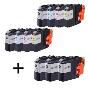 11 Multipack Brother LC223 Compatible Ink Cartridges. Includes 5 Black, 2 Cyan, 2 Magenta, 2 Yellow