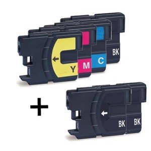 6 Multipack Brother LC1100 BK/C/M/Y High Quality Compatible Ink Cartridges. Includes 3 Black, 1 Cyan, 1 Magenta, 1 Yellow